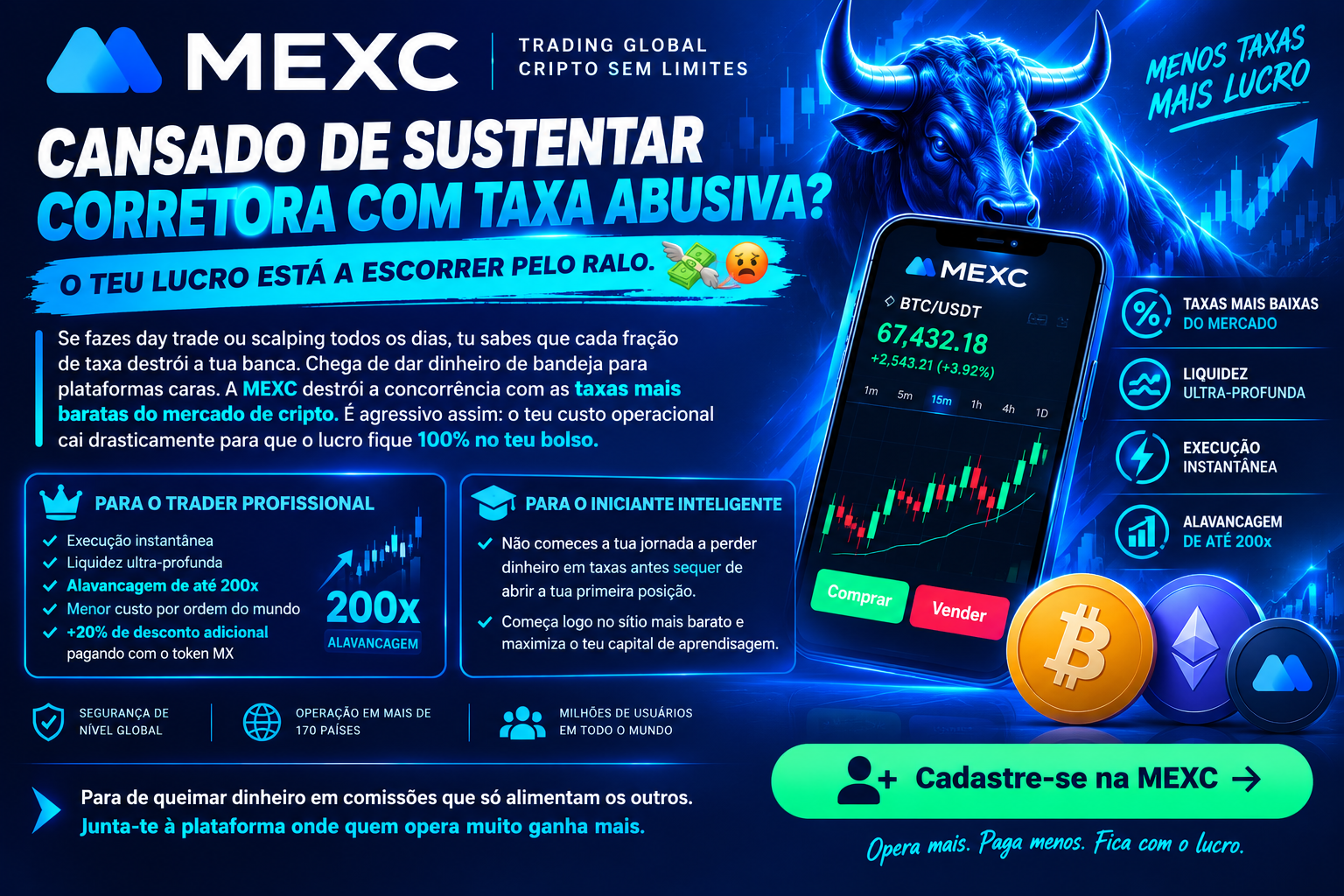 mexc menos taxas, mais lucro